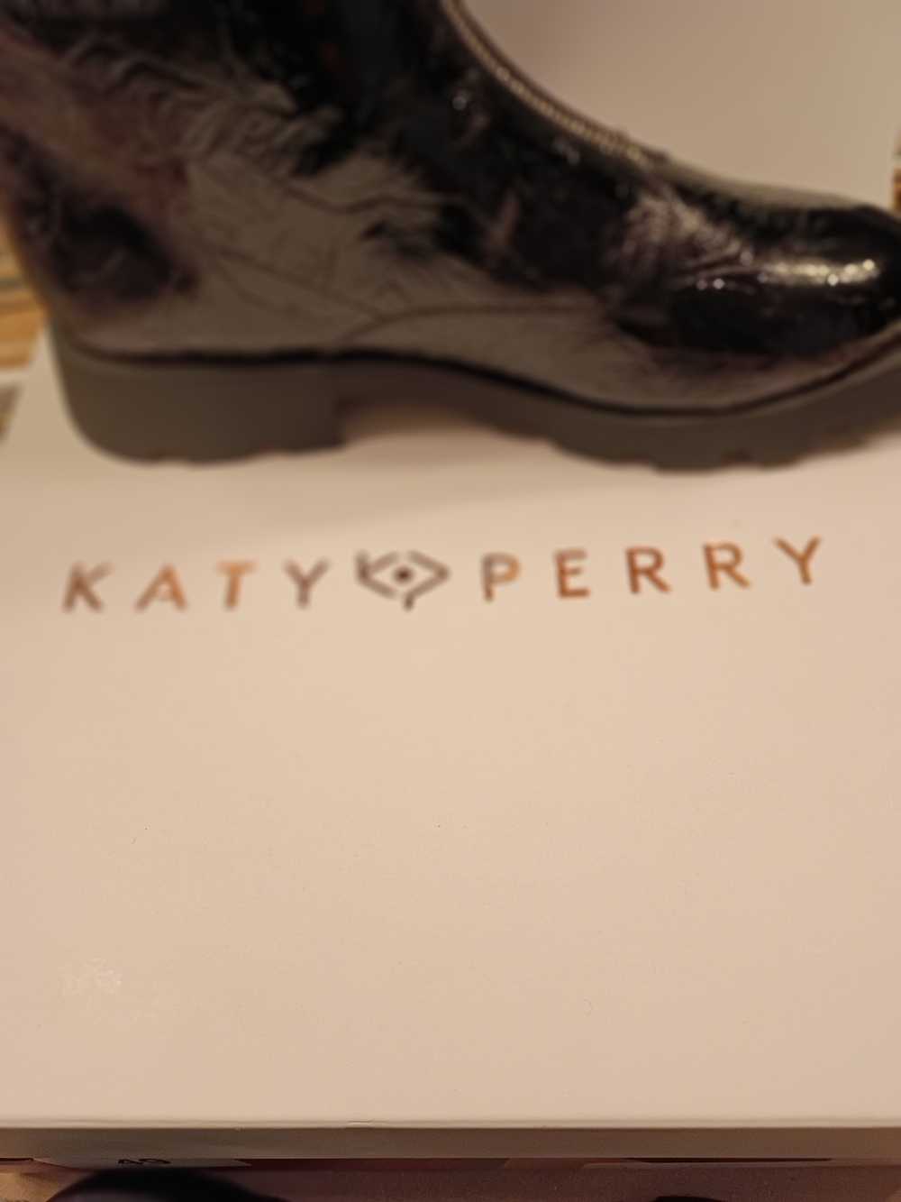 Katy Perry Collections Black Patent Combat Boots